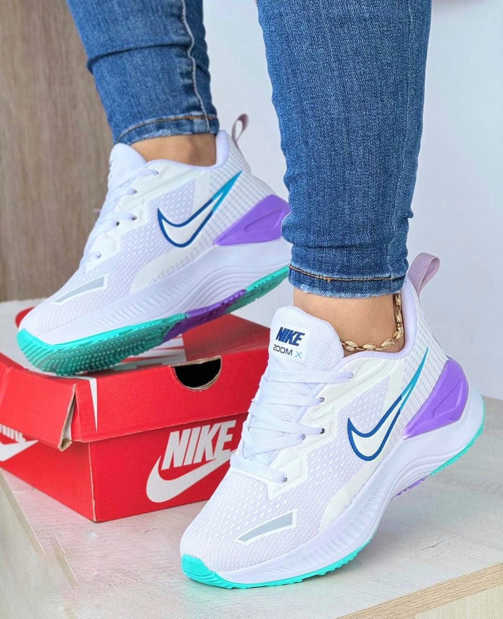 Tenis Nike Zoom X Blanco Lila Dama